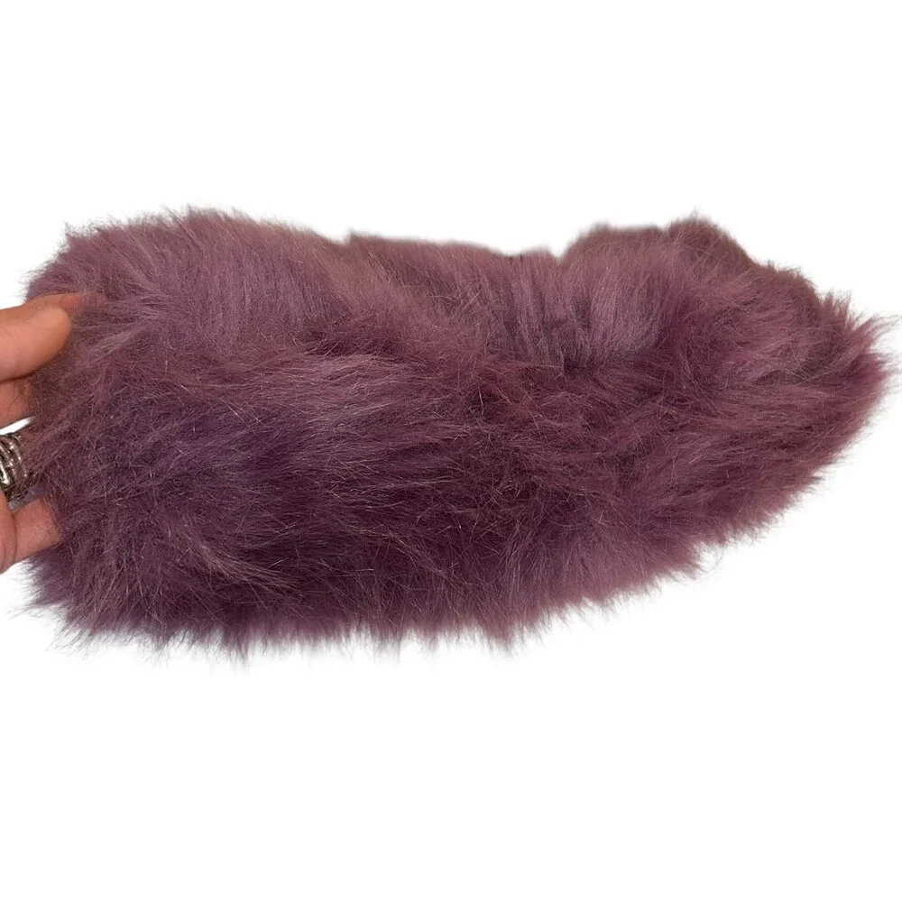 Not Fur Real lavender purple faux fur muff